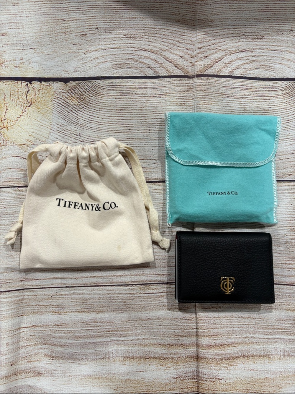 Tiffany & Co. Black Leather Mini Wallet